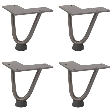 vidaXL Hairpin Table Legs 4 pcs Natural Steel 10 cm Solid Steel