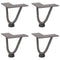 vidaXL Hairpin Table Legs 4 pcs Natural Steel 10 cm Solid Steel