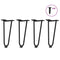 vidaXL Hairpin Legs for Coffee Table 4 pcs Black 30 cm Solid Steel