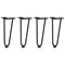 vidaXL Hairpin Legs for Coffee Table 4 pcs Black 30 cm Solid Steel