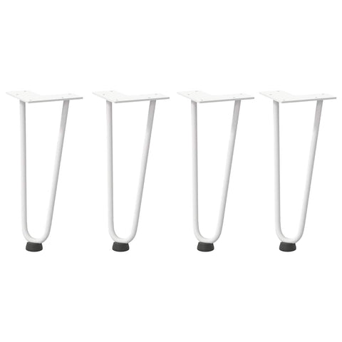 vidaXL Hairpin Legs for Coffee Table 4 pcs White 30 cm Solid Steel