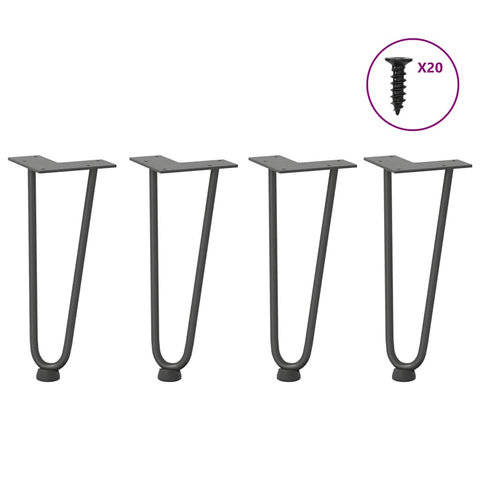 vidaXL Hairpin Legs for Coffee Table 4 pcs Anthracite 30 cm Solid Steel