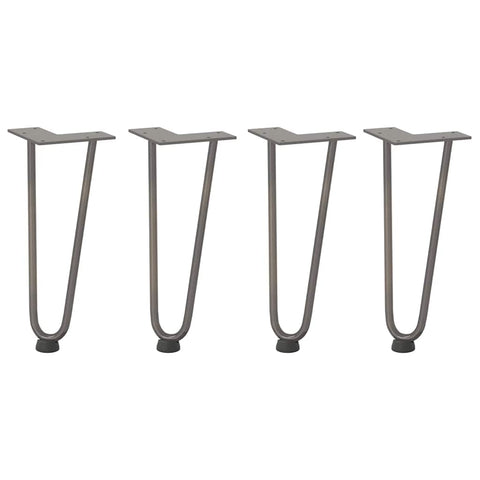 vidaXL Hairpin Table Legs 4 pcs Natural Steel 30 cm Solid Steel