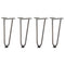 vidaXL Hairpin Table Legs 4 pcs Natural Steel 30 cm Solid Steel