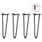 vidaXL Hairpin Legs for Coffee Table 4 pcs Black 42 cm Solid Steel