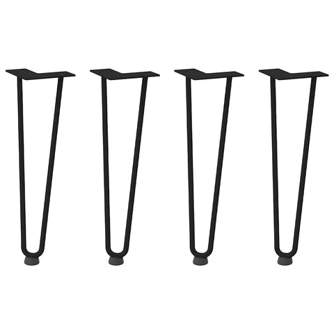 vidaXL Hairpin Legs for Coffee Table 4 pcs Black 42 cm Solid Steel
