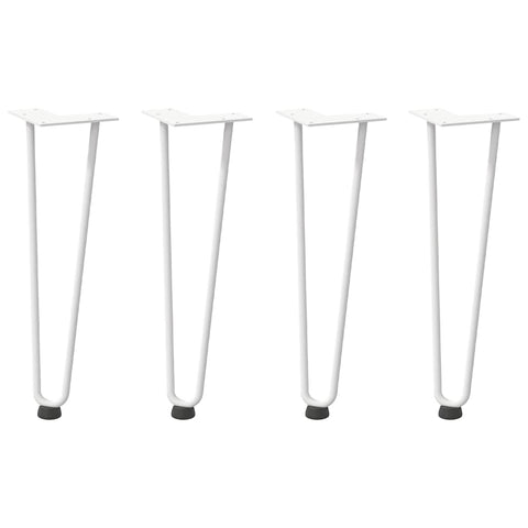 vidaXL Hairpin Legs for Coffee Table 4 pcs White 42 cm Solid Steel