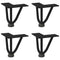vidaXL Hairpin Legs for Coffee Table 4 pcs Black 10 cm Solid Steel