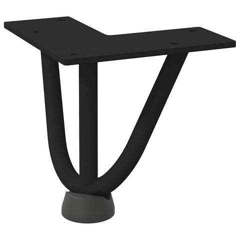 vidaXL Hairpin Legs for Coffee Table 4 pcs Black 10 cm Solid Steel