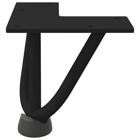vidaXL Hairpin Legs for Coffee Table 4 pcs Black 10 cm Solid Steel