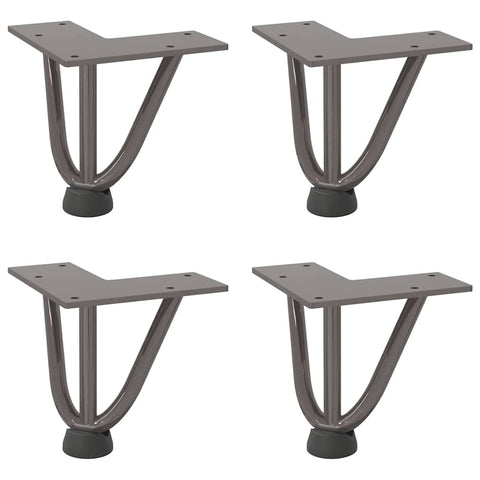 vidaXL Hairpin Table Legs 4 pcs Natural Steel 10 cm Solid Steel