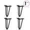 vidaXL Hairpin Legs for Coffee Table 4 pcs Black 20 cm Solid Steel