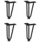 vidaXL Hairpin Legs for Coffee Table 4 pcs Black 20 cm Solid Steel