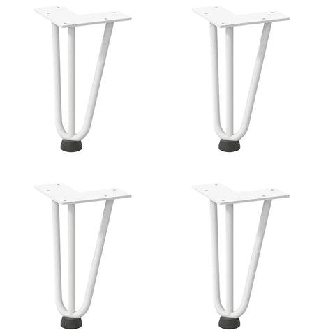 vidaXL Hairpin Table Legs 4 pcs White 20 cm Solid Steel