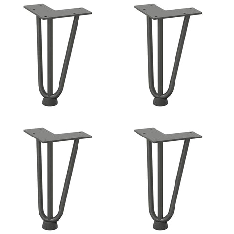 vidaXL Hairpin Legs for Coffee Table 4 pcs Anthracite 20 cm Solid Steel