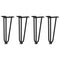 vidaXL Hairpin Table Legs 4 pcs Black 30 cm Solid Steel