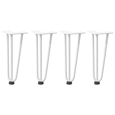 vidaXL Hairpin Legs for Coffee Table 4 pcs White 30 cm Solid Steel