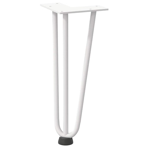 vidaXL Hairpin Legs for Coffee Table 4 pcs White 30 cm Solid Steel