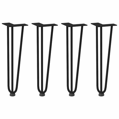vidaXL Hairpin Legs for Coffee Table 4 pcs Black 42 cm Solid Steel