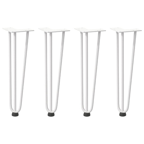vidaXL Hairpin Table Legs 4 pcs White 42 cm Solid Steel