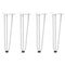 vidaXL Hairpin Table Legs 4 pcs White 42 cm Solid Steel