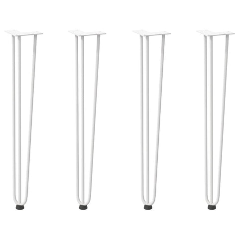 vidaXL Hairpin Table Legs 4 pcs White 72 cm Solid Steel