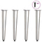 vidaXL Hairpin Table Legs 4 pcs Natural Steel 72 cm Solid Steel