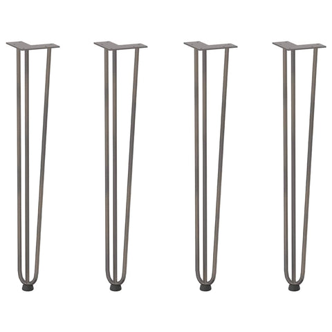 vidaXL Hairpin Table Legs 4 pcs Natural Steel 72 cm Solid Steel