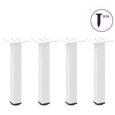 vidaXL Coffee Table Legs 4 pcs White 30-32 cm Steel