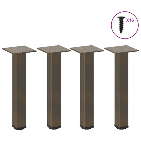 vidaXL Coffee Table Legs 4 pcs Natural Steel 30-32 cm Steel