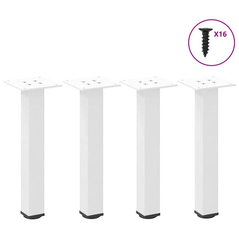 vidaXL Coffee Table Legs 4 pcs White 42-44 cm Steel