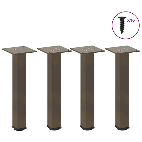 vidaXL Coffee Table Legs 4 pcs Natural Steel 42-44 cm Steel