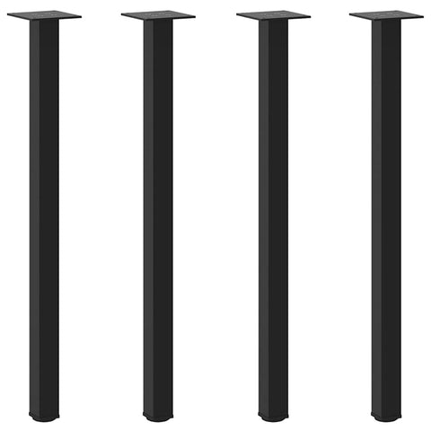 vidaXL Coffee Table Legs 4 pcs Black 72-74 cm Steel