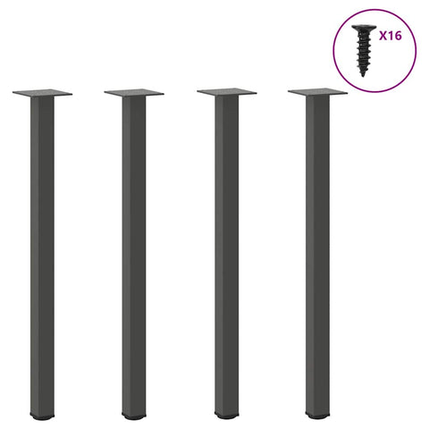 vidaXL Console Table Legs 4 pcs Anthracite 72-74 cm Steel
