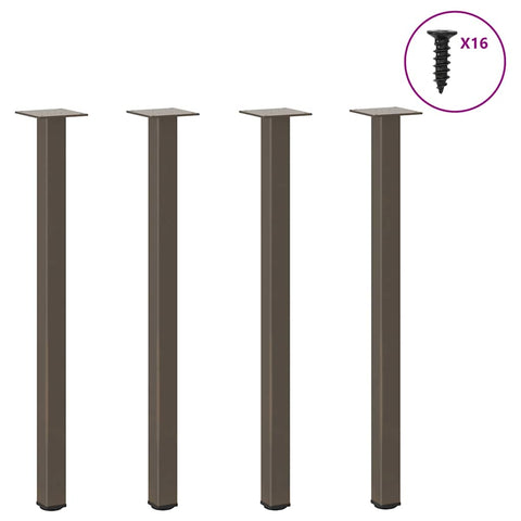 vidaXL Console Table Legs 4 pcs Natural Steel 72-74 cm Steel