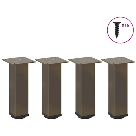 vidaXL Coffee Table Legs 4 pcs Natural Steel 30-32 cm Steel