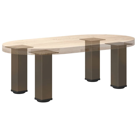 vidaXL Coffee Table Legs 4 pcs Natural Steel 42-44 cm Steel