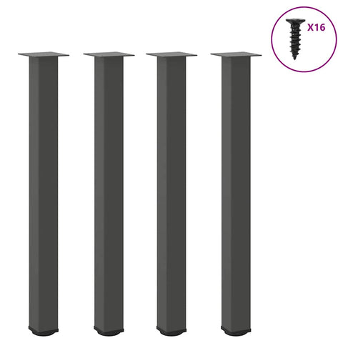 vidaXL Bar Table Legs 4 pcs Anthracite 90-92 cm Steel
