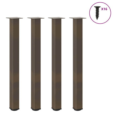 vidaXL Bar Table Legs 4 pcs Natural Steel 90-92 cm Steel