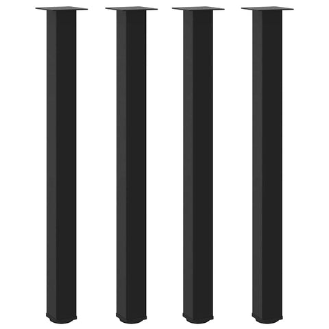 vidaXL Bar Table Legs 4 pcs Black 110-112 cm Steel