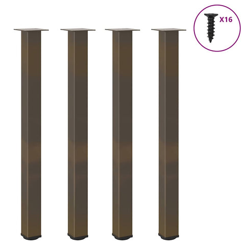 vidaXL Bar Table Legs 4 pcs Natural Steel 110-112 cm Steel