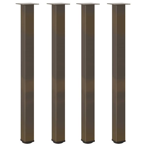 vidaXL Bar Table Legs 4 pcs Natural Steel 110-112 cm Steel