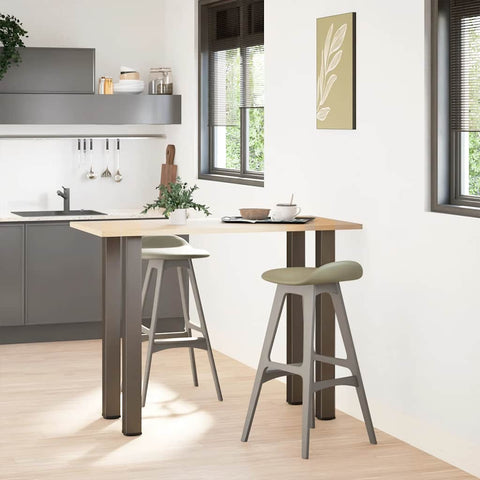vidaXL Bar Table Legs 4 pcs Natural Steel 110-112 cm Steel