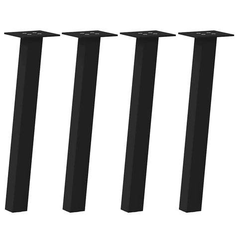 vidaXL Coffee Table Legs 4 pcs Black 42 cm Steel