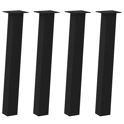 vidaXL Coffee Table Legs 4 pcs Black 72 cm Steel