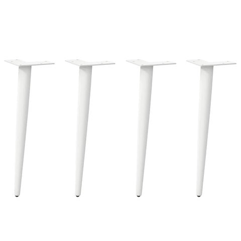 vidaXL Coffee Table Legs Conical Shape 4 pcs White 30-31 cm Steel