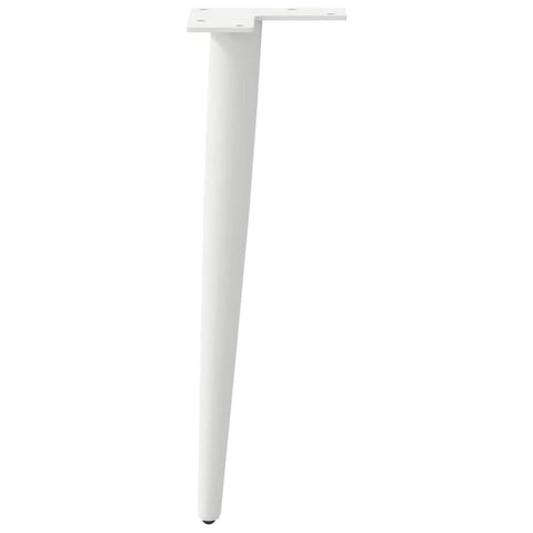 vidaXL Coffee Table Legs Conical Shape 4 pcs White 30-31 cm Steel