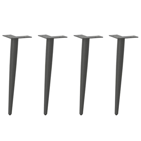 vidaXL Coffee Table Legs Conical Shape 4 pcs Anthracite 30-31 cm Steel