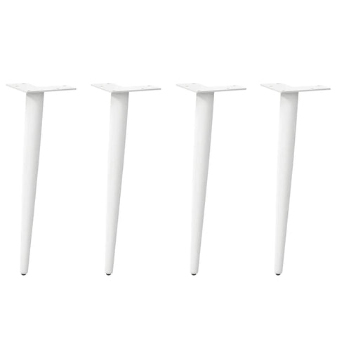 vidaXL Coffee Table Legs Conical Shape 4 pcs White 42-43 cm Steel