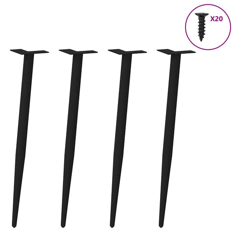 vidaXL Coffee Table Legs Conical Shape 4 pcs Black 72-73 cm Steel
